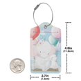 thumbnail image 2 of Rocae Cute Elephant for Leather Luggage Baggage Tags ID Label Privacy Cover ID Label with Stainless Steel Loop and Address Card, 2 of 5