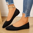 thumbnail image 2 of Women's Pointed Toe Flats, Breathable Knit Slip-On Shoes, Comfortable Wide Width Casual Dress Flats for Daily Summer, Black/Red/Beige, 2 of 10