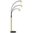 thumbnail image 3 of Possini Euro Design Rayne Modern Arc Floor Lamp 72" Tall Gold Black 3 Light LED Adjustable Arm Frosted Glass Globe Shade for Living Room Reading Home, 3 of 10