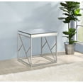 thumbnail image 2 of Steve Silver Evelyn Contemporary 23" Mirror End Table, Clear and Silver Chrome, 2 of 6