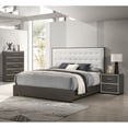 thumbnail image 6 of Miekor Furniture 1pc Contemporary 2-Drawer Nightstand with Chrome Accents Gray Rustic Finish Bedroom Wooden Furniture 00861, 6 of 6