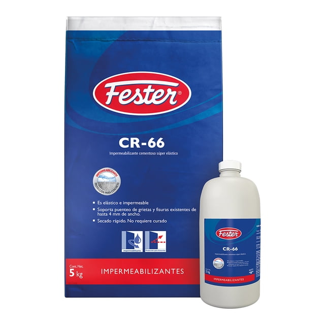 impermeabilizante Cementoso Fester CR-66 Fibre Force Gris 7 Kilogramos Fester CR-66 Fibre Force Gris 7 Kilogramos