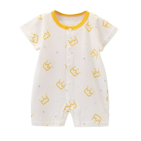 

MuZeFu Baby Girl Clothes Clearance under $5 Toddler Kids Baby Girls Fashion Cute Child Summer Thin Cotton Printed Round Neck Short Sleeves Short Romper