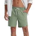 thumbnail image 2 of VBVC Men's Quick Dry Hiking Shorts with Zipper Pockets,Split Hem Workout Golf Beach Shorts For Men,Green,S-2XL, 2 of 8