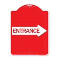 thumbnail image 1 of SignMission A-DES-RW-1824-24234 18 x 24 Po Signe de la Série Designer - Entrée Flèche Droite&44; Rouge & Blanc, 1 of 1
