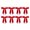 A005- Style E, variant on Christmas Bows with Satin Ribbon, Indoor Christmas Decorations for Party Decor, 8-Piece Holiday Banner for Gift Wrap