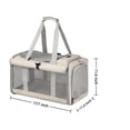 thumbnail image 3 of Breathable Cat Carrier with Roll-up Shades ,Pet Carrier with Convertible Handheld & Shoulder Strap, Cat Travel Bag with Removable Pad & Storage Pocket for Cats, Small Dogs, Beige，17.7"x 11.4"x 11.4", 3 of 9