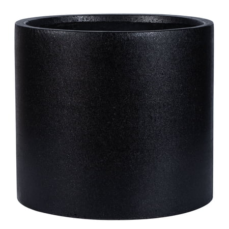 SAFAVIEH Braslen Concrete Modern Solid Round Patio Planter, Black