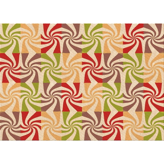Ahgly Company Machine Washable Indoor Rectangle Transitional Orange Area Rugs, 2' x 3'
