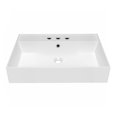 thumbnail image 2 of Whitehaus 24" Rectangular Wall Mount Basin with Widespread Faucet Drilling and Overflow, 2 of 7