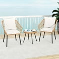 thumbnail image 4 of Costway 3 Piece Patio Bistro Set with Heavy Duty Metal Frame for Balcony Garden & Poolside, 4 of 10
