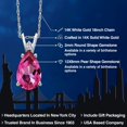 thumbnail image 2 of Gem Stone King 14K White Gold Pure Pink Mystic Topaz and Lab Grown Diamond Pendant Necklace for Women | 3.77 Cttw | Gemstone November Birthstone | Pear Shape 12X8MM | With 18 inch Chain, 2 of 6