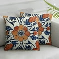 thumbnail image 3 of Navy Blue Orange Boho Pillow Covers Bohemian Ethnic Carpet Style Vintage Flower Print Decorative Throw Pillows Outdoor Cushion Case Farmhouse Decor for Home Sofa Bed, 3 of 7