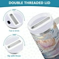 thumbnail image 5 of 30 oz Insulated Stainless Steel Tumbler Double Wall Stainless Steel Tumbler with 2-Way Drinking Watercolor Ornate Dragonfly, 5 of 9