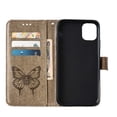 thumbnail image 2 of SaniMore Case for iPhone 15 (6.1" 2023), PU Leather Full-body Protective Cover with Luxury Embossed Butterfly [Wrist Strap & Card Slots & Flip Kickstand] Shockproof Wallet Cover, Gray, 2 of 9