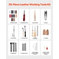 thumbnail image 2 of VEVOR Leather Working Tools Kit, 38 PCS Leather Craft Tools with Portable Canvas Storage Bag, Engraving Punching Sewing Stamping Cutting Tools, Ideal for Beginners DIY Enthusiasts and Professionals, 2 of 9