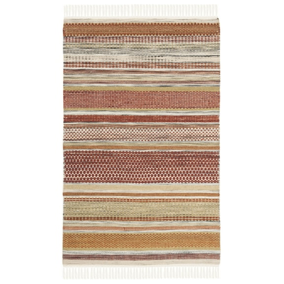 SAFAVIEH Striped Kilim Ethel Wool Area Rug, Beige, 2'6" x 4'