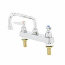 T&S Brass - Workboard Faucet, Deck Mount, 8'' Centers, 6'' Swing Nozzle, Lever Handles, 2'' Long Shanks