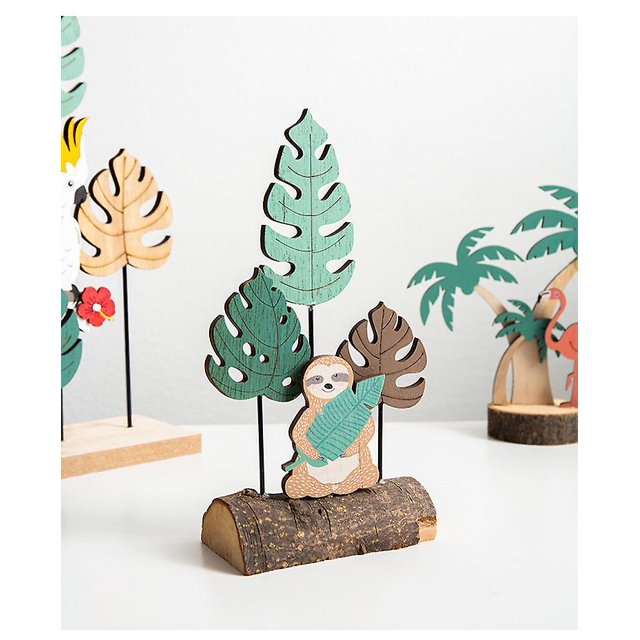 Planta tropical creativa nórdica Decoración de árboles pequeños Decoración de la habitación de los niños Habitación Tv Gabinete Decoración Adornos Monstera (1 pieza, Multico LingWen 9024715763754