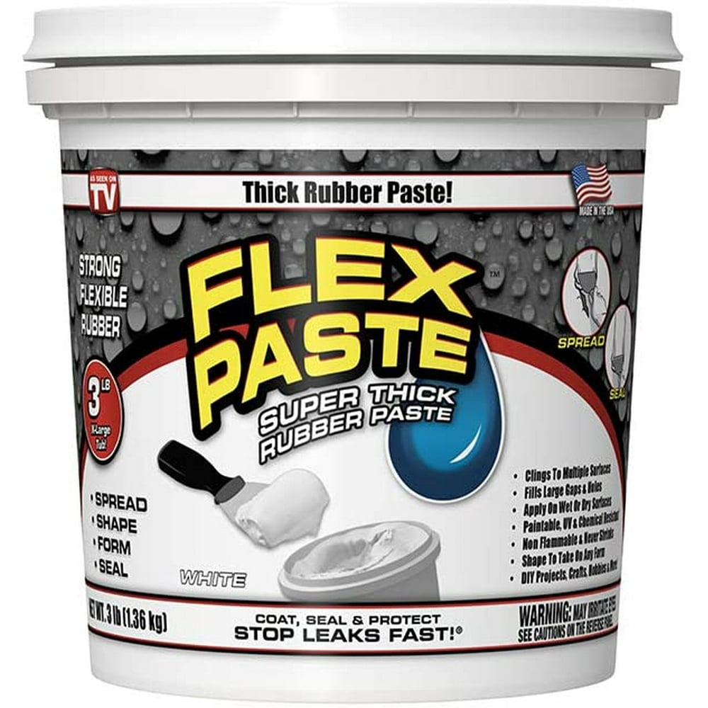 Flex Paste Super Thick Rubberized Paste 3 lb Tub, White