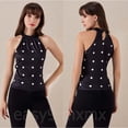thumbnail image 4 of Las mujeres de la moda sin mangas camisa lunares impresión chaleco Top verano Casual Tank Top Slim Fit blusa Sexy chalecopangjing, 4 of 4