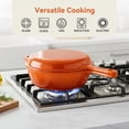 thumbnail image 6 of Daluvenix 2 in 1 Cast Iron Dutch Oven Pot with Skillet Lid, 3+1.5qt Enamel Dutch Oven Dual Handle, All-in-One Cookware, Orange, 6 of 7