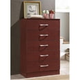 thumbnail image 2 of Hodedah Five Drawer Contemporary Wooden Chest in Mahogany Finish, 2 of 6