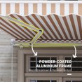 thumbnail image 6 of Homiyad 12' x 8' Patio Awning Canopy Retractable Sun Shade Shelter with Manual Crank Handle for Patio, Deck, Yard, Beige, 6 of 8