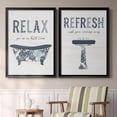thumbnail image 2 of 2 Piece Set Palm Bath I Premium Framed Canvas - Ready to Hang - 26.5 x 36.5 Each - Gold Frame, 2 of 8