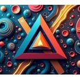 thumbnail image 4 of Geometric Abstract Origami Art Banner Backdrop for Wall Decoration Event Display Photography Props Birthday Party Supplies Background Decor, 4 of 4