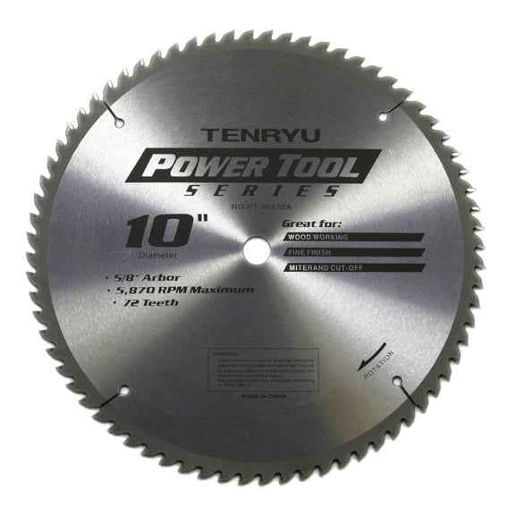 Tenryu PT-25572A 10-inch Carbide Tipped Table Saw Blade
