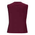 thumbnail image 6 of Womens Front Button Vest Solid Shawl Collar Back Tie Detail Casual Outerwear Layering Watermelon Red M, 6 of 6