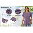 thumbnail image 5 of Rosvigor Blouses for Women Short Sleeve Shirts Casual Dressy Summer Tops with Pleats, 5 of 7