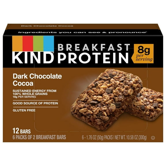 Kind 8g Protein Breakfast Bars - Dark Chocolate Cocoa - 6 ct