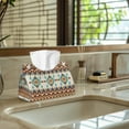 thumbnail image 5 of SEANATIVE Southwestern Aztec Tissue Box Cover PU Leather Tissue Box Holder Tribal Style Tissue Cover Rectangle Tissue Holder for Bathroom Vanity Countertop Night Stands Desk Car, 5 of 7