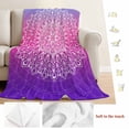 thumbnail image 5 of Boho Floral Blanket Soft Cozy Warm Throw Blanket for Couch, Plush Fuzzy Flannel Fleece Blankets for Sofa, Pink Purple Ombre Ethnic Abstract Flower Bed Blankets Lightweight Gifts for Women, 30"x40", 5 of 9