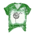 thumbnail image 3 of 2023 Women's Floral Tunic Tops Casual Blouse V Neck Short Sleeve Buttons Up T-Shirts, 3 of 5