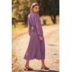 thumbnail image 2 of Vestido PRETTYGARDEN Primavera Otoño Midi Cuello en V Swiss Dot Morado Talla L, 2 of 8