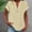 X-107Beige, variant on Women's Summer T-Shirts V Neck Short Sleeve Solid Color Buttons Curved Hem Comfortable Breathable Tee Top For Casual Daily Wear,Beige,L