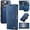 Blue, variant on Case for iPhone Air 6.5" RFID Blocking Protective Purse Case with 3-card Slots Kickstand 2 in 1 Detachabl Flip Shockproof Protective Cover,Blue,For iPhone Air