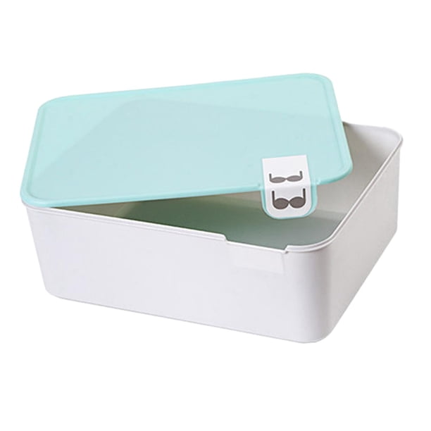 Organizador de cajones Contenedor de almacenamiento de ropa Organizador de cosméticos Contenedor de almacenamiento duradero multiusos de gran Tapa azul