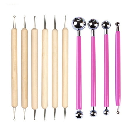 

EIMELI 10Pcs Stylus Tools Dotting Indentation Tool Double-Ended Metal Ball Tools for DIY Carbon Transfer Paper Craft Embossing Art