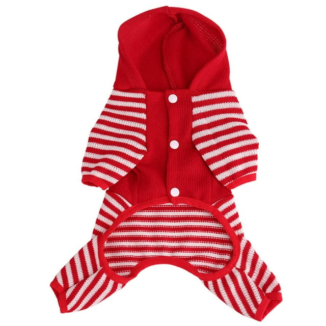 Pequeño Perro para proteger Cálido Mascota Sudadera Con Capucha De Punto Ropa Suéter L rojo