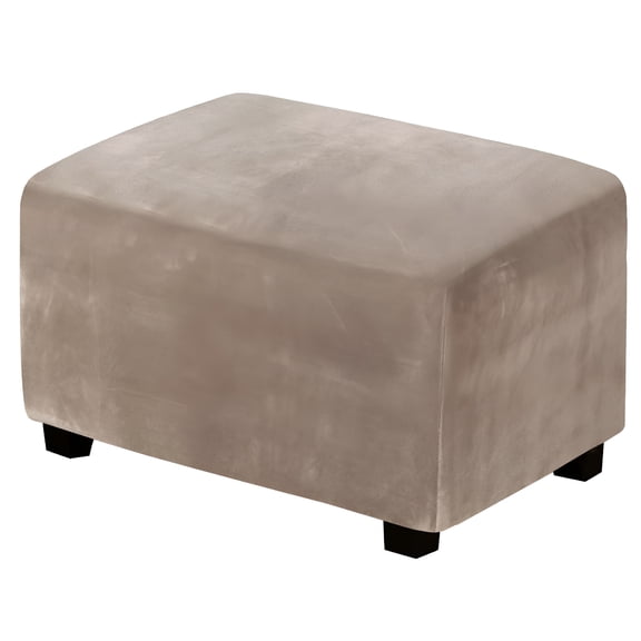 ARLAJO 2026 New Rectangle Ottoman Cover,Velvet Ottoman Slipcovers Stretch Footstool Protector Covers Soft Storage Ottoman Slipcover with Elastic Bottom for Living Room - Peacock Blue - Large