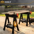 thumbnail image 6 of EHHLY Folding Saw Horses 2 Pack, Heavy Duty Clamping Sawhorse with 18" Removable Bar Clamps, 1000 LBS Capacity, Tool Tray & Cord Hooks, 6 of 7