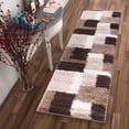 thumbnail image 1 of Well Woven Madison Shag Cubes Beige/Brown Modern Geometric Area Rug 20'' X 7'2'' Runner, 1 of 5