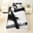 thumbnail image 3 of Erosebridal Retro Geometric Stripes Twin Sheet Sets,White Black Bedding For Kids 3-Piece, 3 of 6