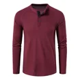 thumbnail image 3 of Camisas De Manga Larga De Algodón Henley Para Hombre, 3 of 3