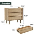 thumbnail image 2 of Smart FENDEE Mid-Century Dresser Wooden Nightstand with 3-Drawers, Storage Cabinet, Bedroom, Walnut, 2 of 7