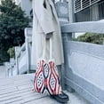 thumbnail image 3 of Sac Fourre-Tout d'Épaule en Tricot Mode Femme Boho Crochet Magasinage Sac à Main Porte-Monnaie, 3 of 7